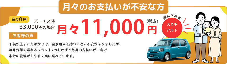 月々のお支払いが不安な方