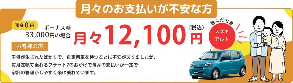 月々のお支払いが不安な方